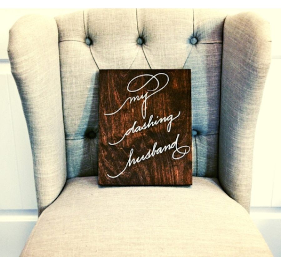 Houston Calligrapher Reception Wood Sign
